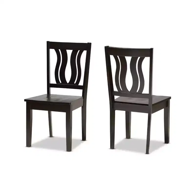 2pc Fenton Wood Dining Chair Set - Baxton Studio