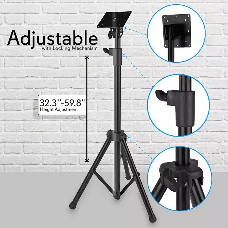 Portable Tripod TV Stand for Displays up to 32 with VESA Compatibility, Adjustable Height, Easy Setup
