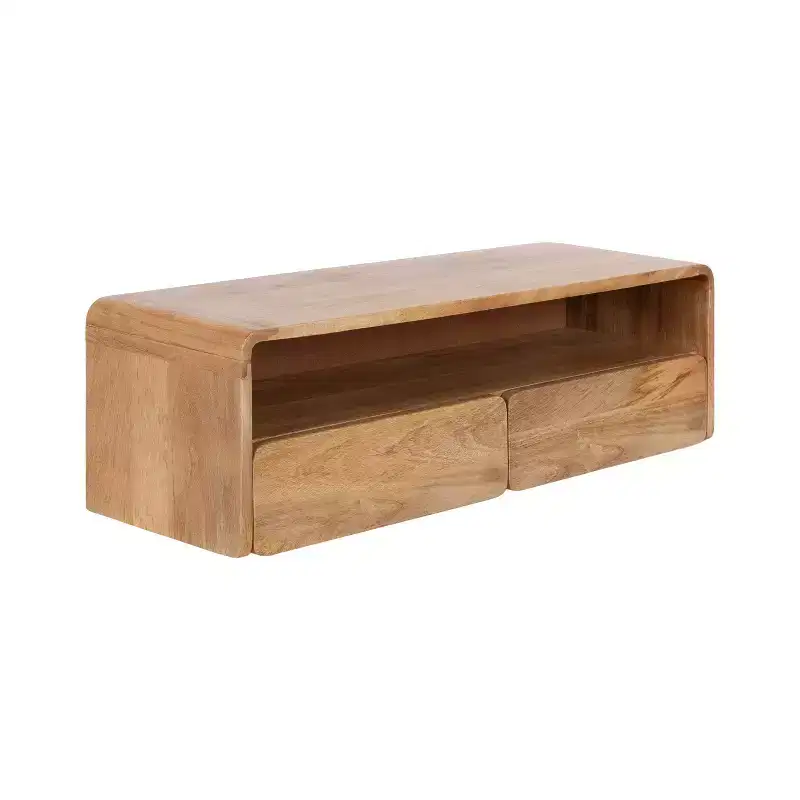 Wood Floating Console Table, Natural, 30x10x9