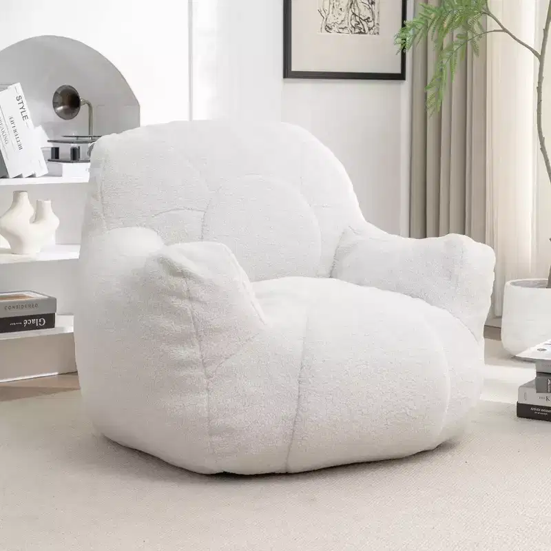 Bean Bag Chair with Filler, Tufted Soft Stuffed, Fluffy Lazy Sofa, Comfy with Memory Foam for Dorm, Apartment, Living Room