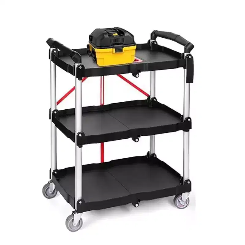 Folding Utility Service Cart for Office, Bar, Home and Kitchen Storage
