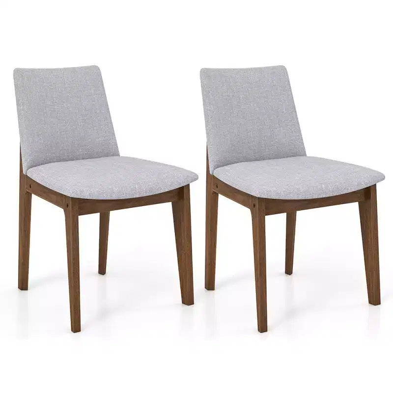 Costway Wooden Dining Chairs of 2 w/ added Cushions High Curved Back for Dining Room