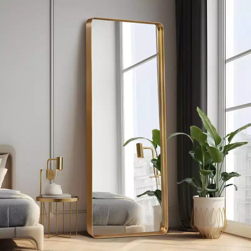 Rectangle Full Body Mirror: Aluminum, Deep, 162 x 53cm