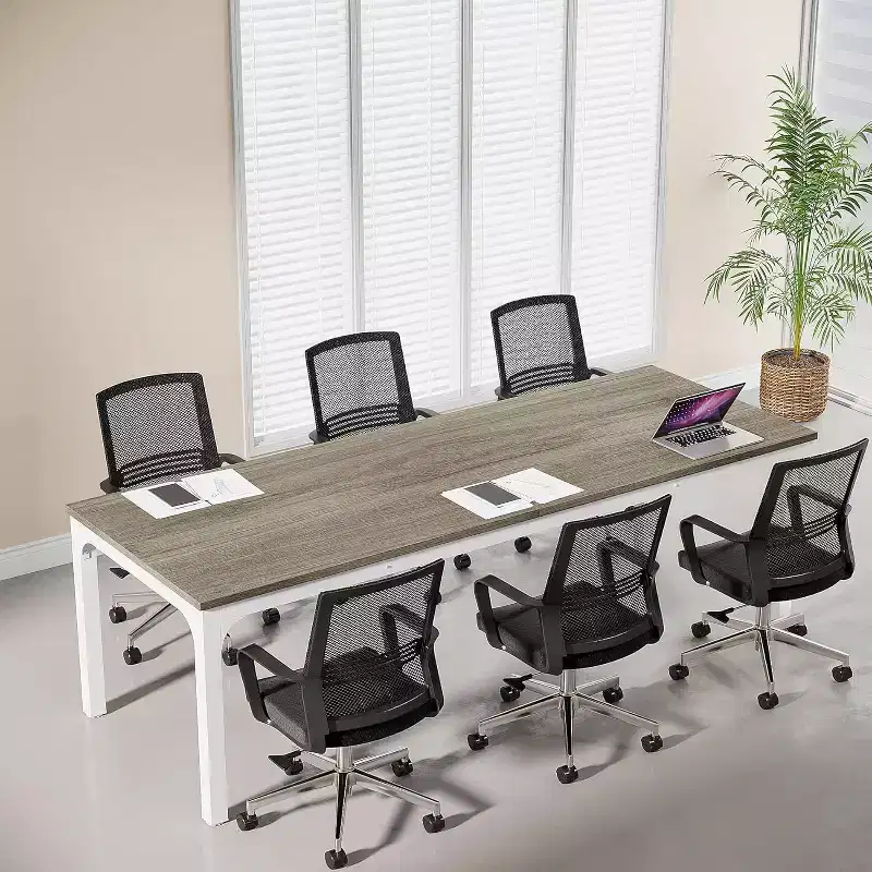 Lantine 6.5 FT Conference Room Table, 78.74 W x 27.56 D Large Office Meeting Table, Modern Seminar Desk for Boardroom (1, Oak)