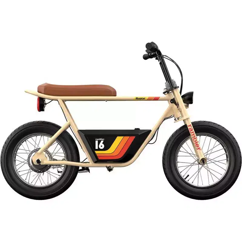 Razor Rambler Step Over Electric Scooter - Beige: 350W Motor, 15.5 mph Speed