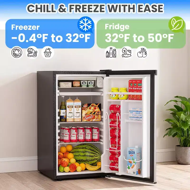 Garvee 4.5 Cu.Ft Mini Fridge with Freezer,127L Compact Refrigerator, Apartment Size Refrigerator for Bedroom,Dorm,Office, Quiet Freezer,Bedroom,White
