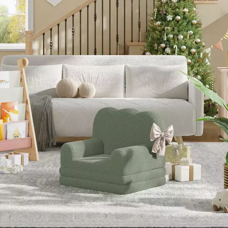 2-in-1 Kids Sofa Comfortable sofa Longue Chair Soft Foam sofa Gift for Children and Girls