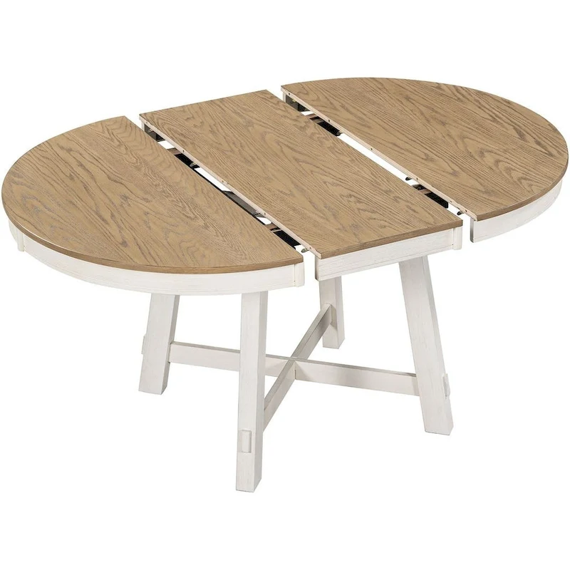 5 PCS Farmhouse Dining Table Set of 4 Chairs, Extendable