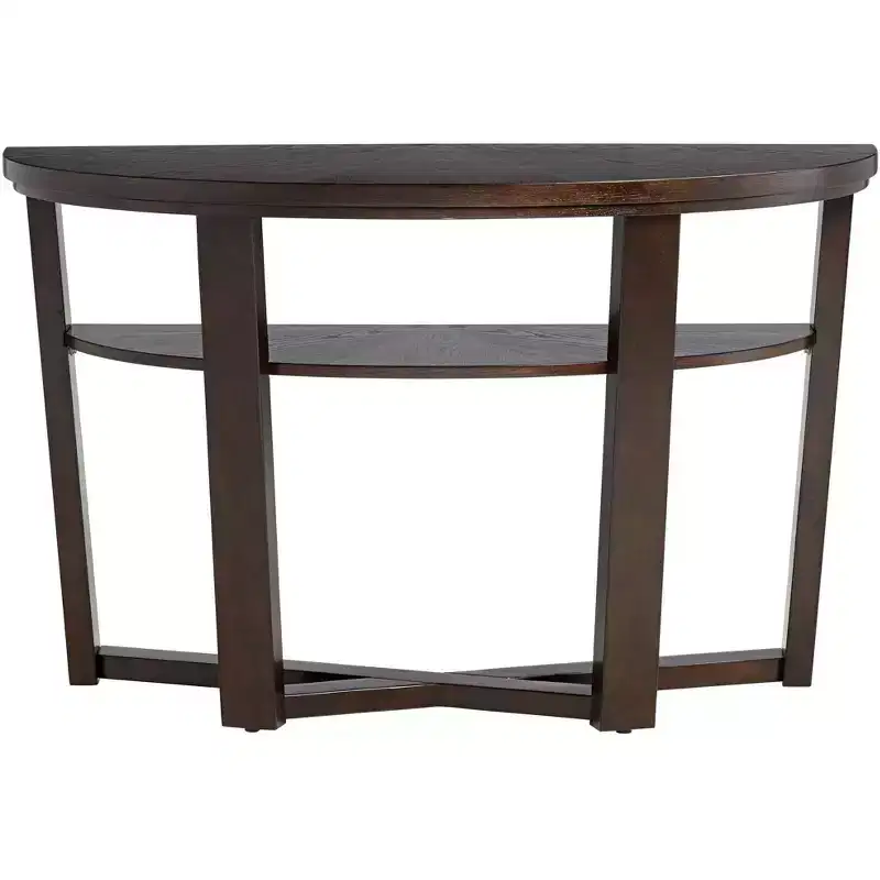Elm Lane Conrad Modern Rich Wood Console Table 47 1/2 x 18 with Shelf Dark Brown Crisscross Leg for Living Room Bedroom Bedside Entryway Home Office