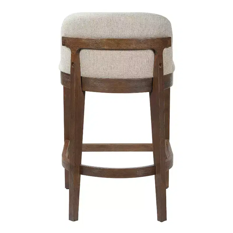 Christopher Knight Home Stephanie Farmhouse Rubberwood Upholstered Counter Stools with Curved Backrest (Set of 4)