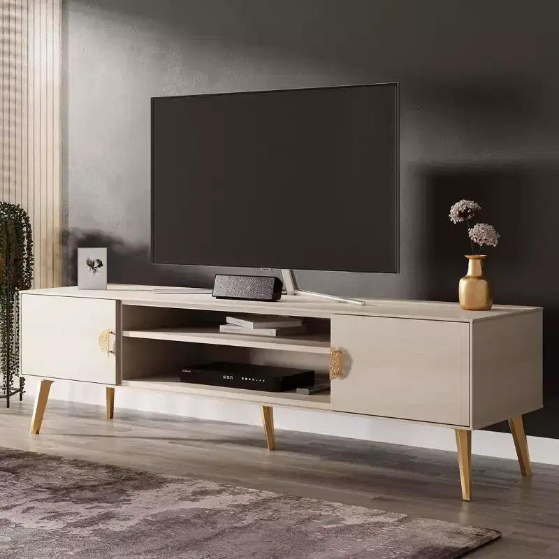 Manhattan Comfort 70.9 Haley TV Stand for TVs up to 55 White