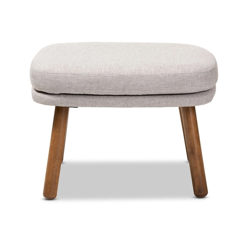 Mid-Century Fabric Upholstered Ottoman by Baxton Studio