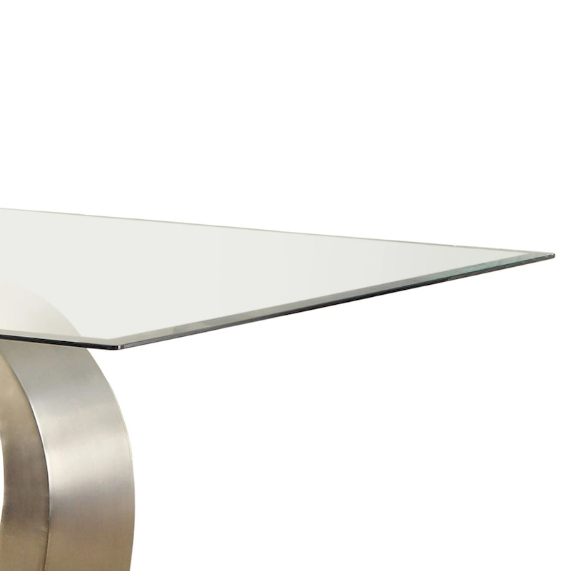 Furniture of America Jami Modern Silvertone 60-inch Glass Top Dining Table
