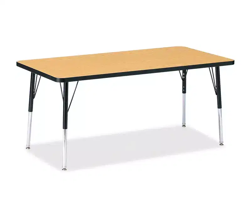 Jonti-Craft Berries Adult Height Color Top Rectangle Table 30 x 60 in Black