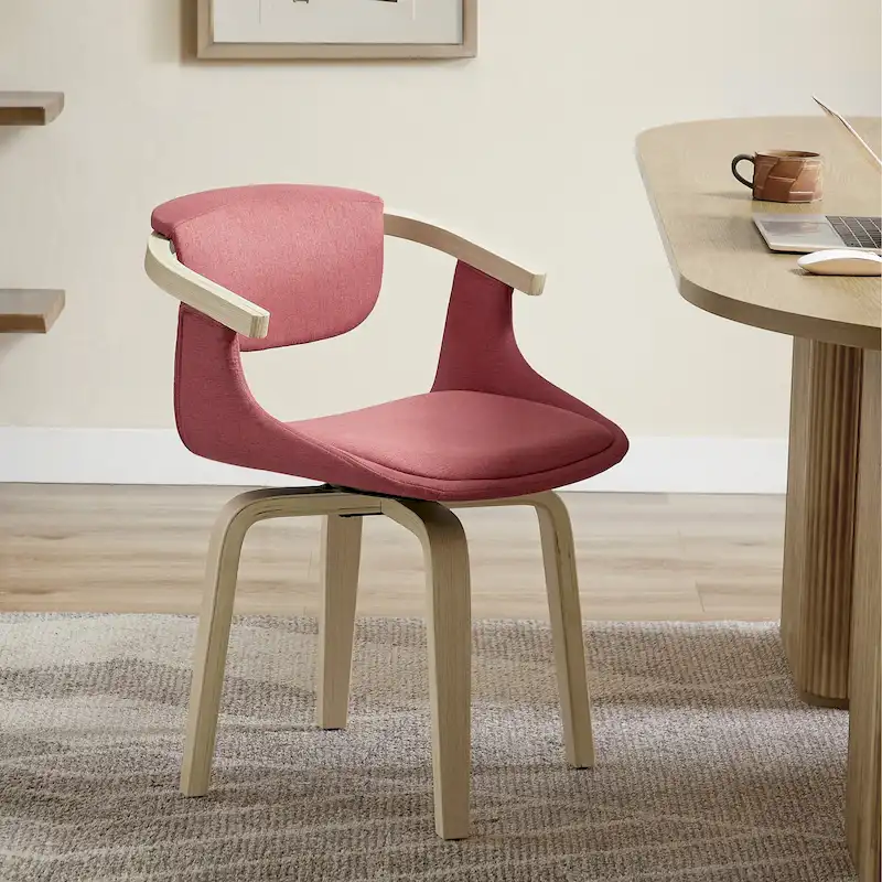 Modern Swivel Dining Chair, Upholstered Seat, 360-Degree Rotation, Mid-Century Style
