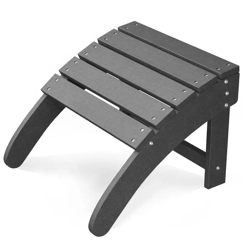 Acekool Dark Gray Outdoor Foot Rest Stool Made from HDPE Designed for Patio Porch Yard and Outdoor Seating Comfort