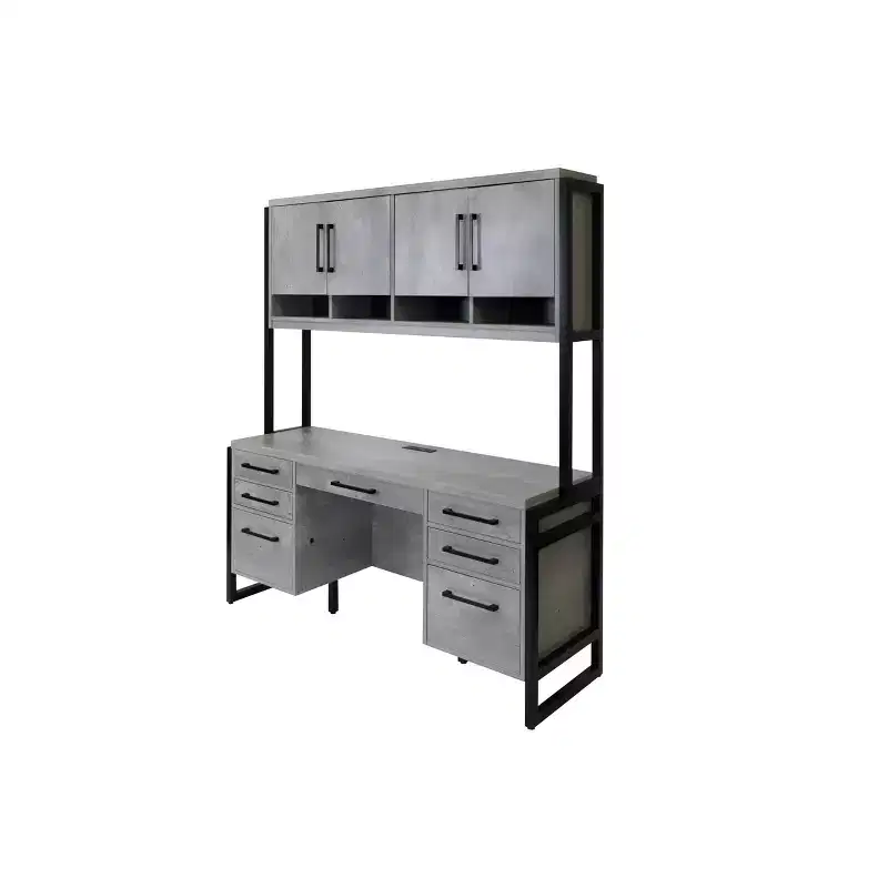 Mason Modern Wood Laminate Hutch with Wood Doors