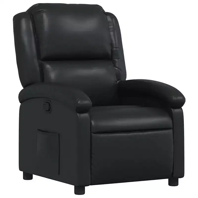 Manual Recliner Chair with Adjustable Back/Footrest, Gray Faux Leather Reclining Sofa for Ultimate Comfort