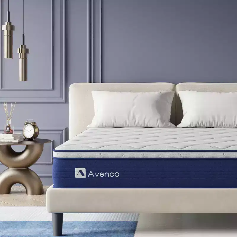 Avenco 12 inch Medium Firm Hybrid Memory Foam/Coil Blend Mattress in a Box