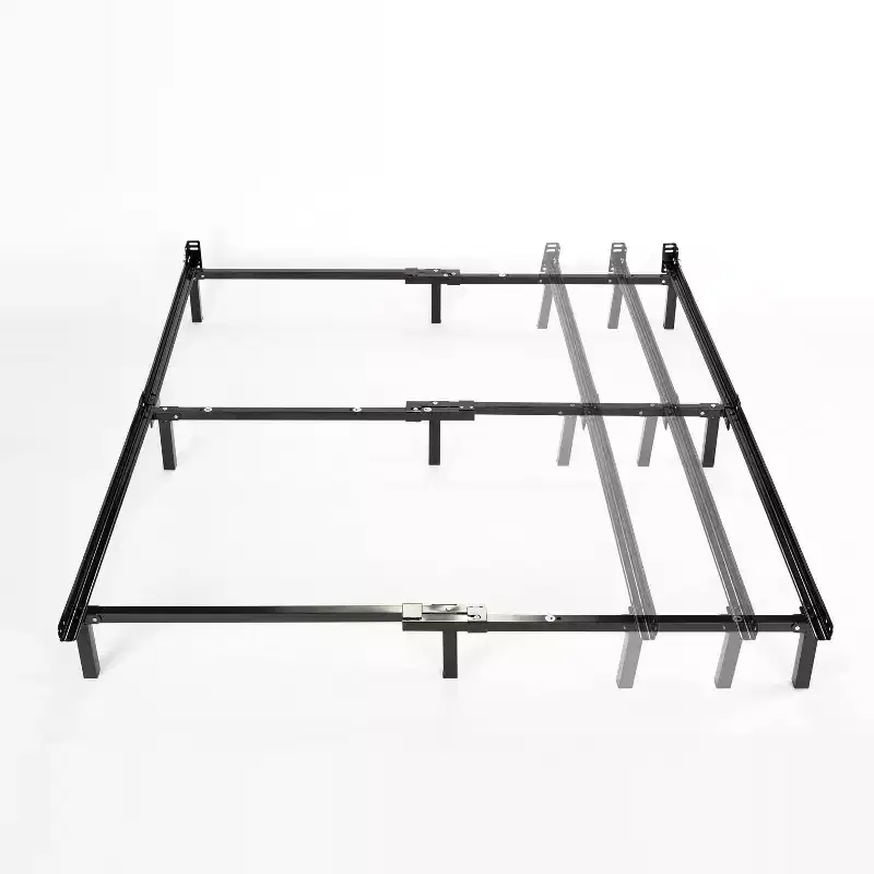 Queen 7" Compack Adjustable Metal Bed Frame Black - Zinus