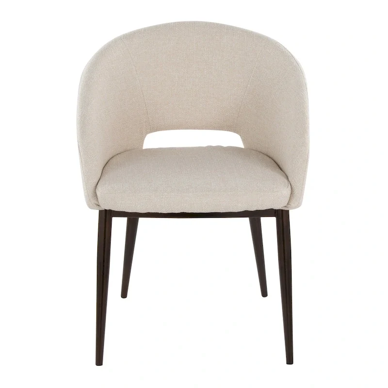 Upholstered Dining Chair with Copper Metal Legs
