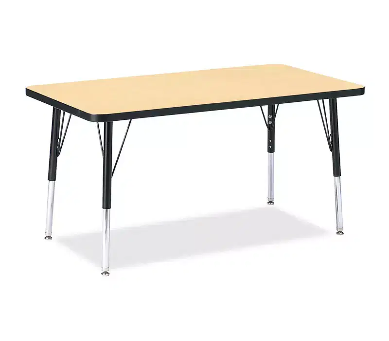Jonti-Craft Berries Height Maple Top Black Edge Rectangle Table (24 x 36)