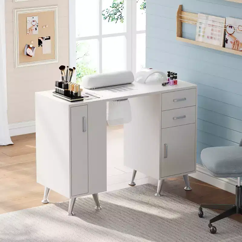 42'' Manicure Table for Nail Tech with Dust Collector & Wrist Rest