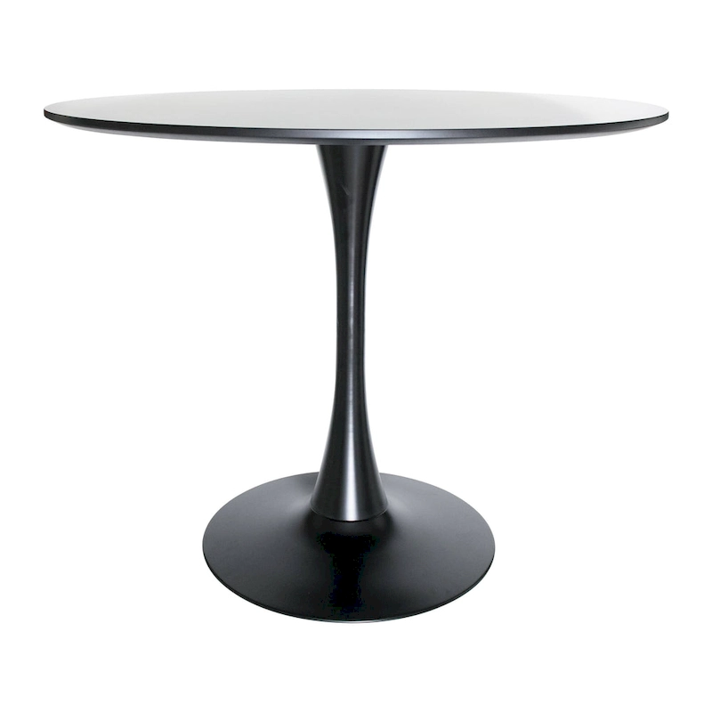5-Piece Dining Set with 35 Round MDF Table and 4 ABS Plastic Side Chair with Gold Metal Legs