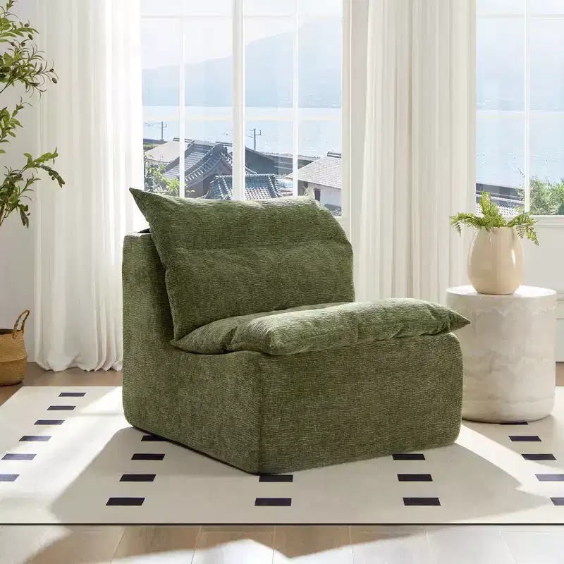 Modular Lounge Sofa Chair with Full Compression SpongeLazy Singer Sofa for Apartment Living or Reading Nook