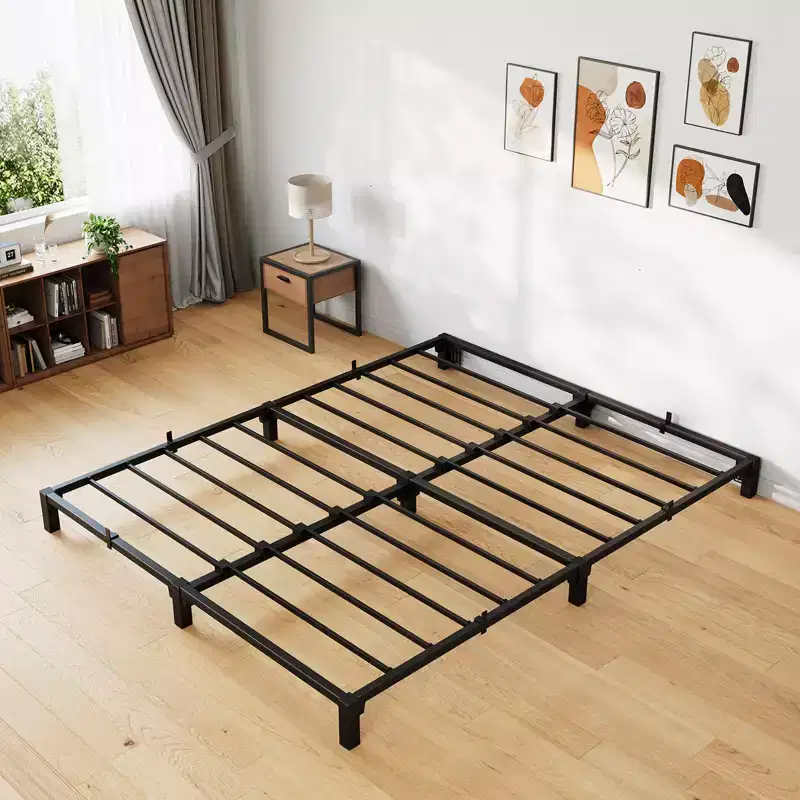 8 Inch King Size Metal Bed Frame, Low Profile Platform with Sturdy Mattress Foundation, Noise Free Easy Assembly, No Box Spring Needed