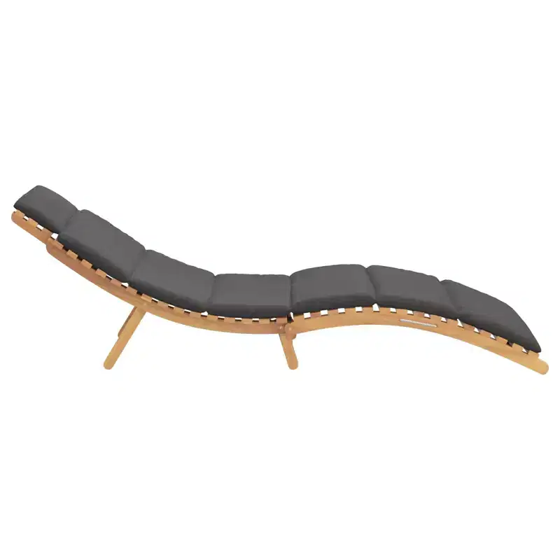 vidaXL Garden Sunlounger with Cushion Brown 77.95 x 21.65 x 23.03 in