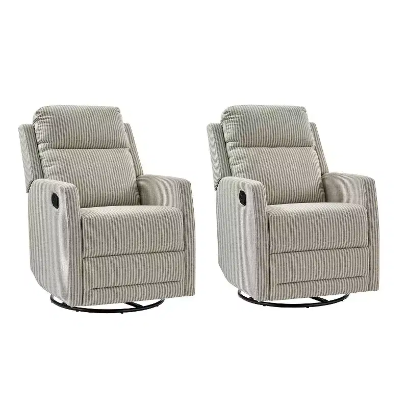 Modern Swivel Polyester Recliner with 360° Rotation & Adjustable Footrest