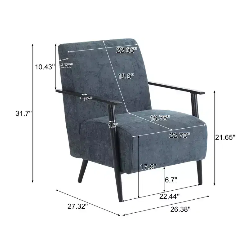 Modern Upholstered Iron Club Chair