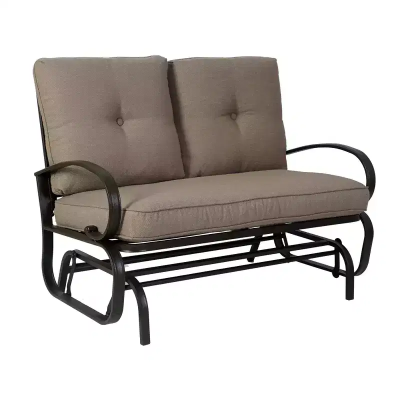 Kozyard Cozy Patio Glider Bench  Outdoor Rocking Loveseat with a Sturdy Frame and Comfortable Cushioned Seats, Perfect for Patio or Porch