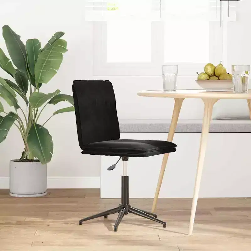 vidaXL Dining Chair Black Velvet (100% polyester), Plywood, Metal Medium