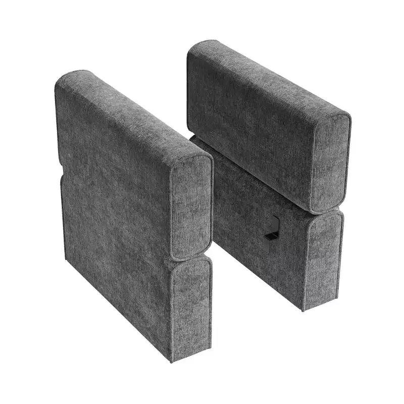 Modular Sectional Sofa Middle Module with Storage Space 11 Angles Adjustable Backrest Grey 31 D x 26 W x 33 H