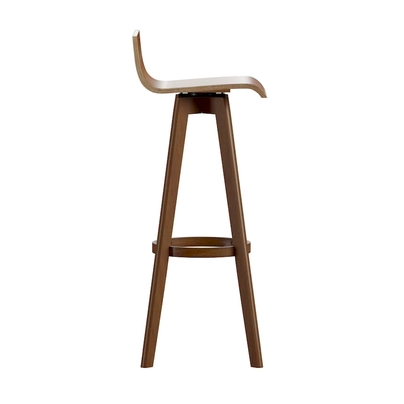 Ellery Mid-Century Modern Swivel Wood Stool (Set of 2) iNSPIRE Q Modern