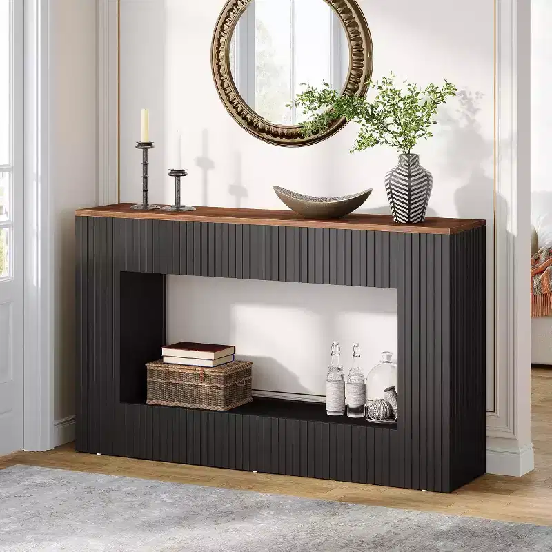 Lantine Modern Console Table, 55-Inch Wood Entryway Table with Storage, Narrow Long Sofa Table