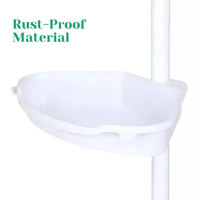 Corner Shower Caddy, Rust-Proof Bathroom Storage Organizer with 4-Tier Adjustable Shelves, 101.6–122 Inch