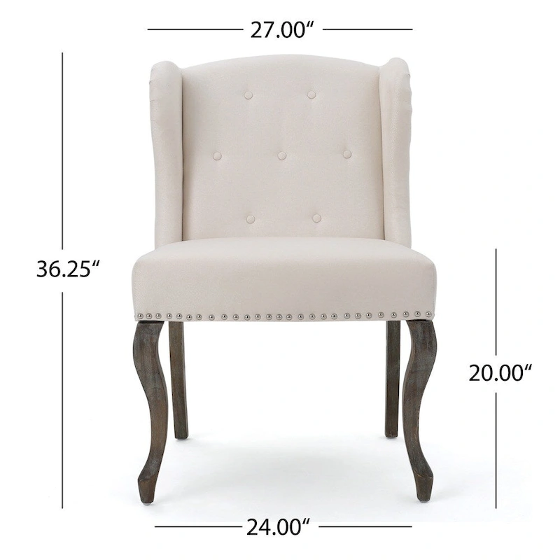 Niclas Wing Back Studded Fabric Accent Chairs (Set of 2) by Christopher Knight Home