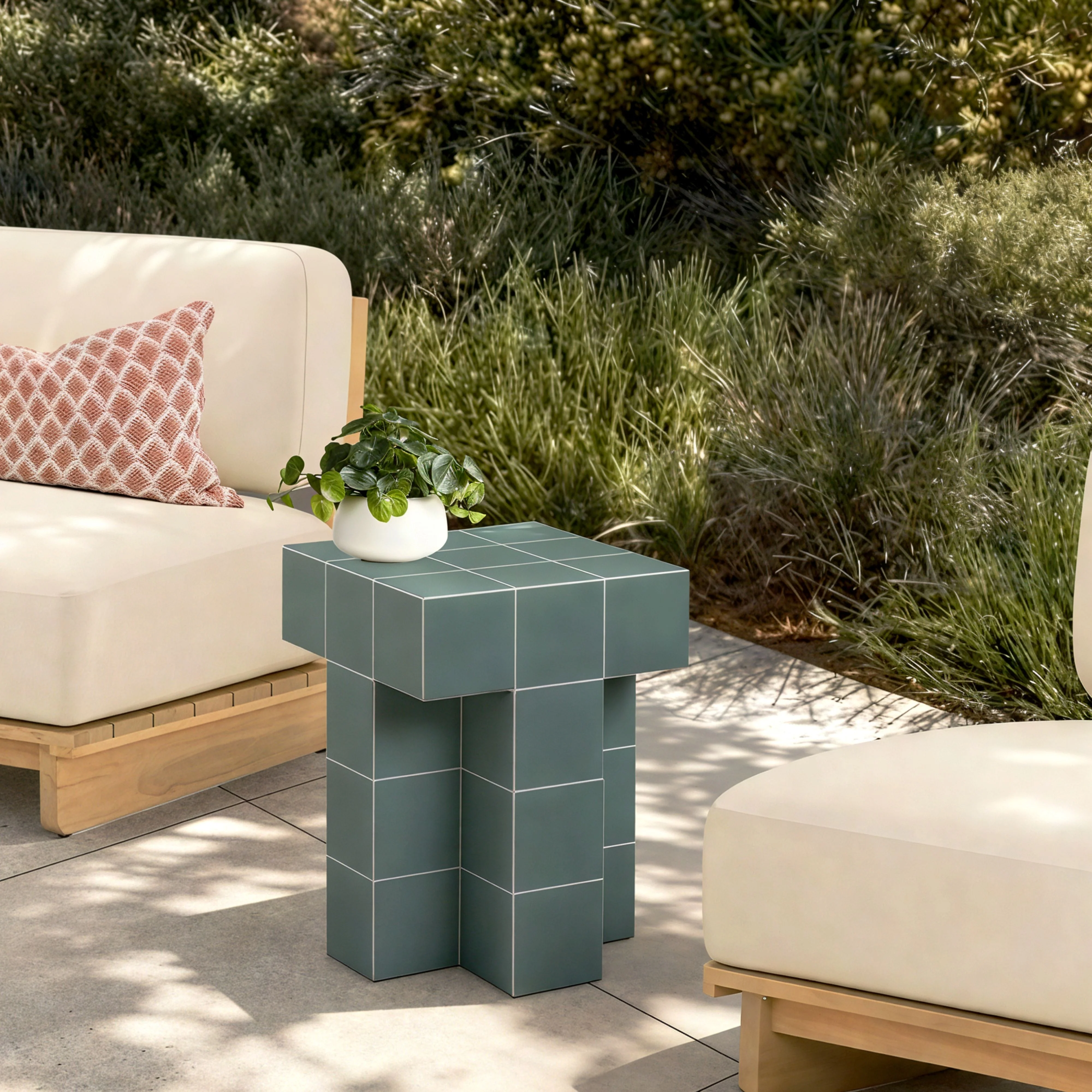 Tile Concrete Indoor/Outdoor Side Table