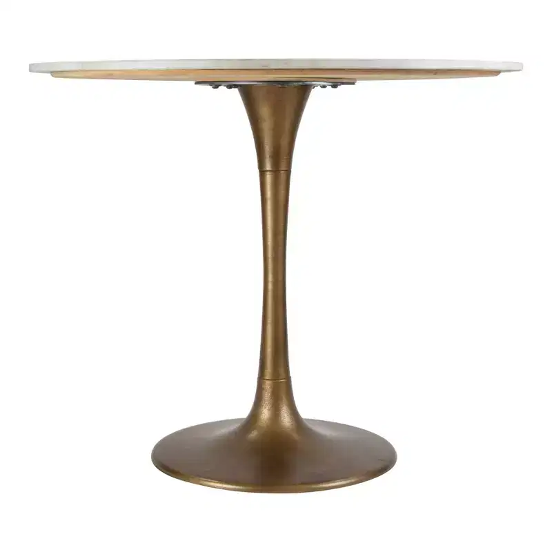 Dining Table White/Gold - ZM Home