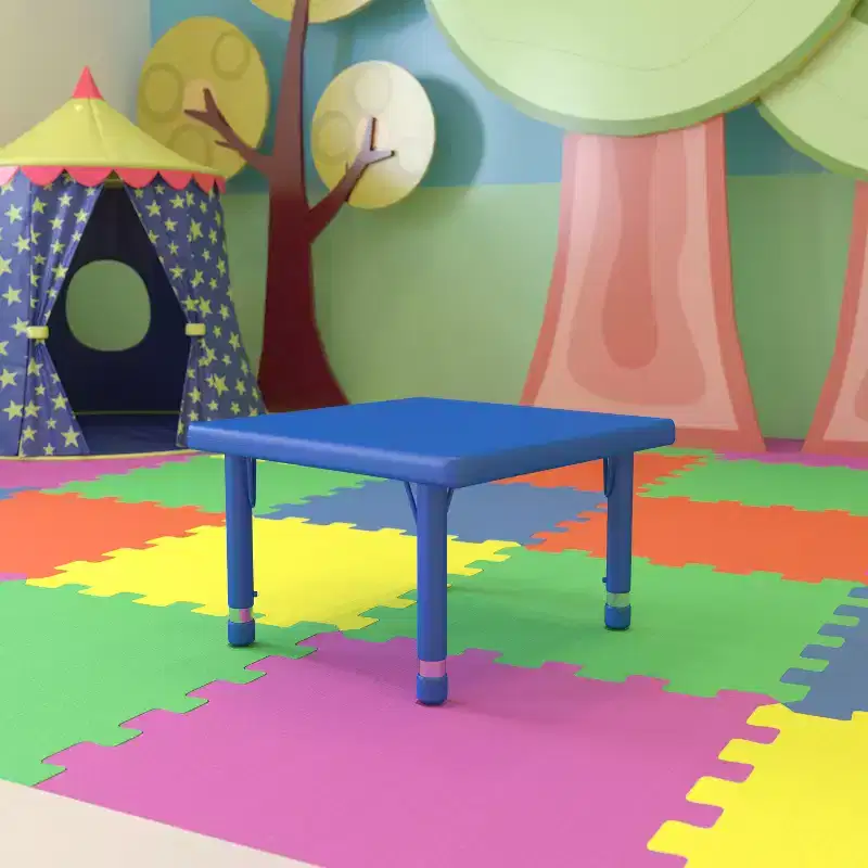 Emma and Oliver 24 Square Plastic Height Adjustable Activity Table