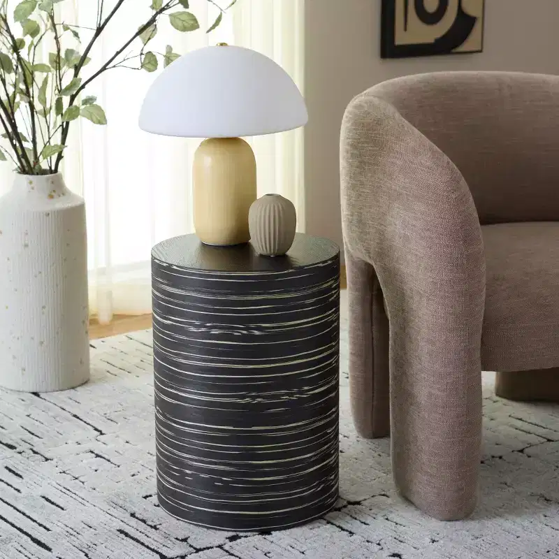 Bahan Round End Table - ACC2311A - Black - Safavieh