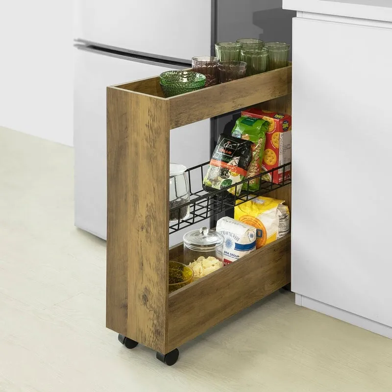 Haotian BZR46-W, Freestanding Bathroom Cabinet with 3-tier Shelf