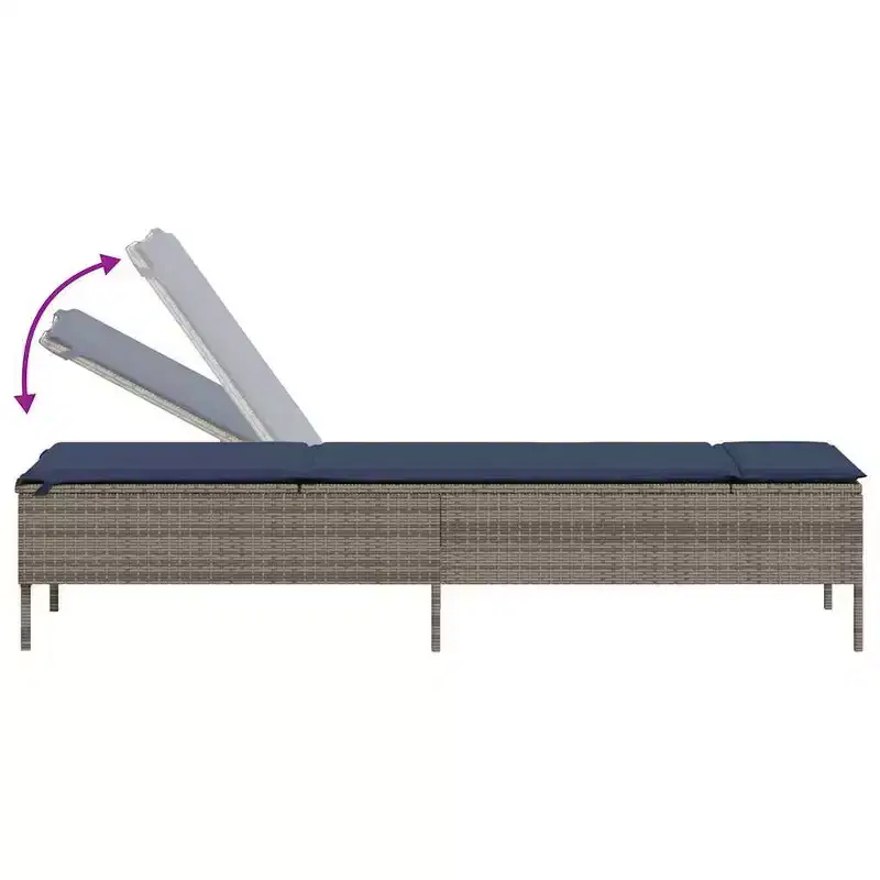 vidaXL Patio Sun Lounger Set PE rattan Extra Long Removable Covers