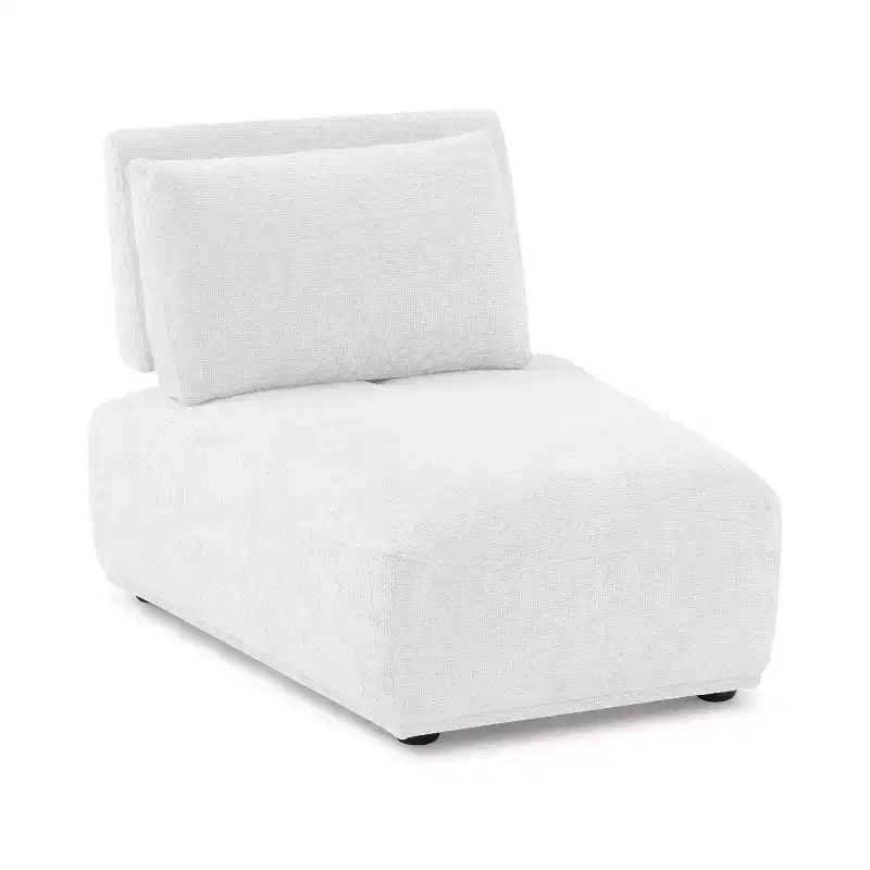 HOMES: Inside + Out Povoa Modern Modular Armless Chair Chenille with Extendable Backrest