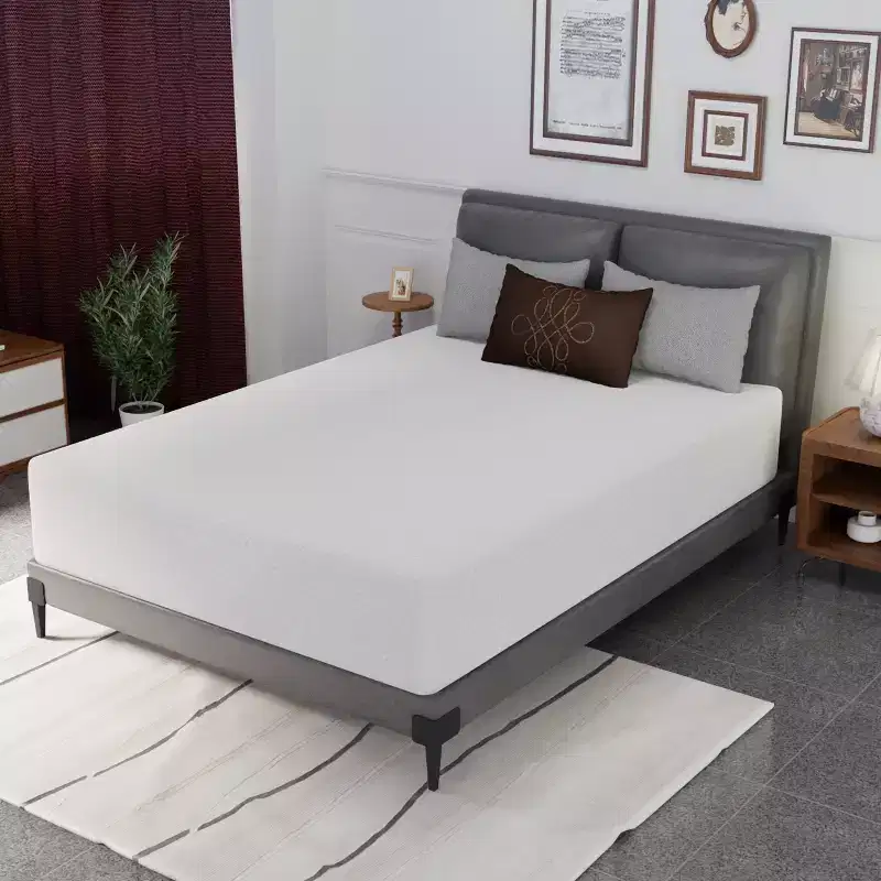 12 Inch Green Tea Memory Foam Mattress, Cooling Gel Infused, Fiberglass Free, CertiPUR-US, White