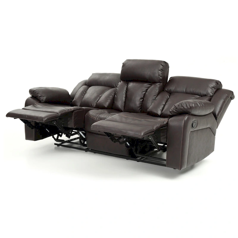 Daria 85 in. W Flared Arm Faux Leather Straight Reclining Sofa - 37L x 85W x 41H