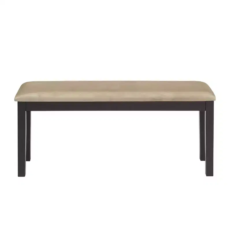 Kensington Black Wood Dining Bench - Black/Beige - iNSPIRE Q